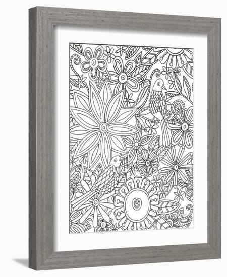 Floral Birds-Pam Varacek-Framed Art Print