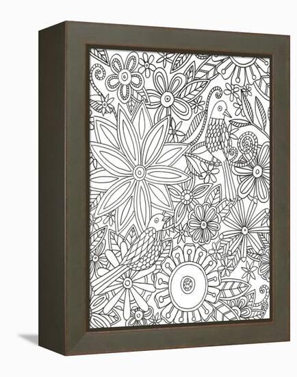 Floral Birds-Pam Varacek-Framed Stretched Canvas