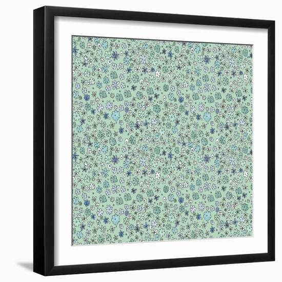 Floral Bluegreen-Effie Zafiropoulou-Framed Giclee Print