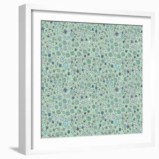 Floral Bluegreen-Effie Zafiropoulou-Framed Giclee Print