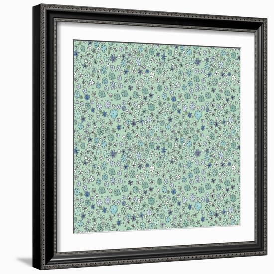 Floral Bluegreen-Effie Zafiropoulou-Framed Giclee Print