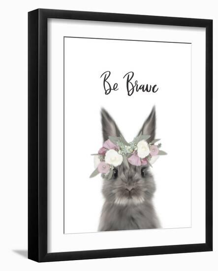 Floral Bunny Be Brave-Leah Straatsma-Framed Art Print