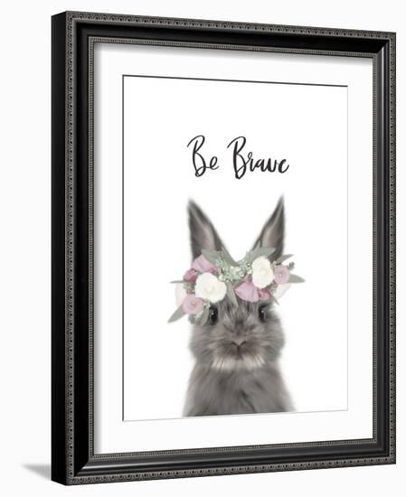 Floral Bunny Be Brave-Leah Straatsma-Framed Art Print