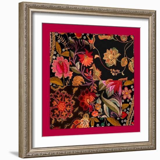 FLORAL COLLAGE-Linda Arthurs-Framed Giclee Print