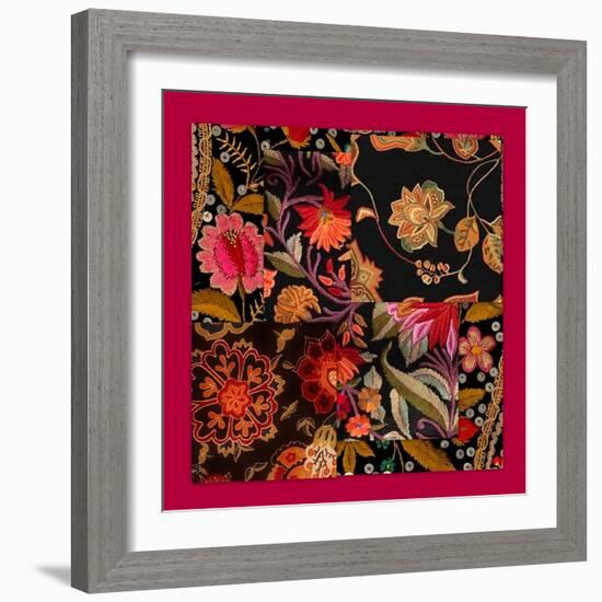 FLORAL COLLAGE-Linda Arthurs-Framed Giclee Print