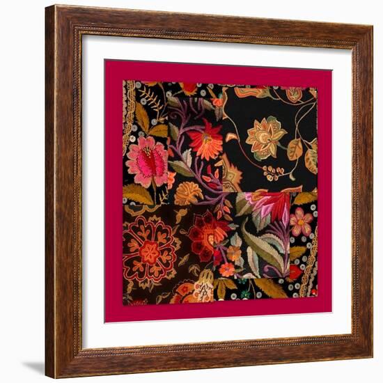 FLORAL COLLAGE-Linda Arthurs-Framed Giclee Print