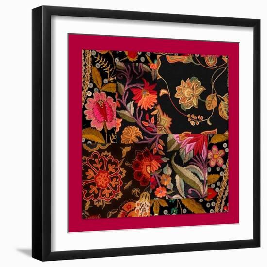 FLORAL COLLAGE-Linda Arthurs-Framed Giclee Print