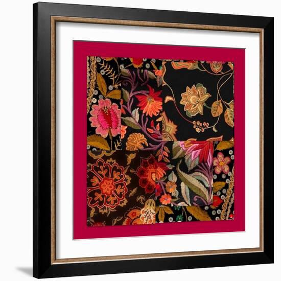 FLORAL COLLAGE-Linda Arthurs-Framed Giclee Print