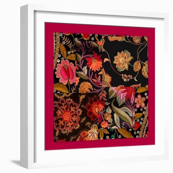 FLORAL COLLAGE-Linda Arthurs-Framed Giclee Print