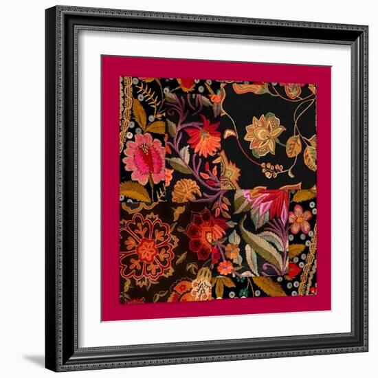 FLORAL COLLAGE-Linda Arthurs-Framed Giclee Print