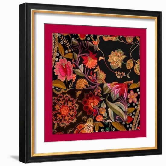 FLORAL COLLAGE-Linda Arthurs-Framed Giclee Print