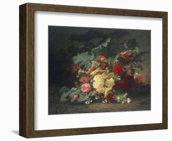 Floral Composition-Jean Baptiste Claude Robie-Framed Giclee Print