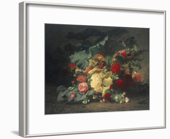 Floral Composition-Jean Baptiste Claude Robie-Framed Giclee Print