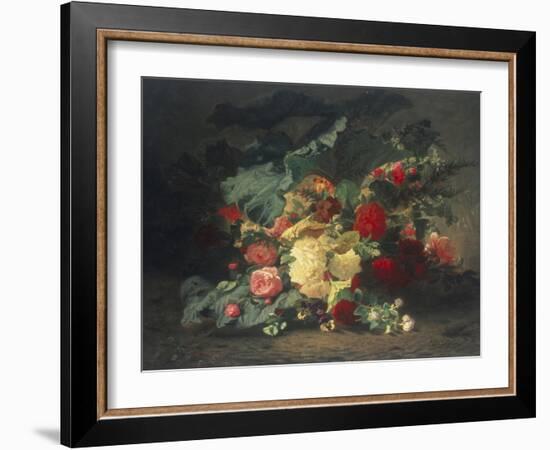 Floral Composition-Jean Baptiste Claude Robie-Framed Giclee Print