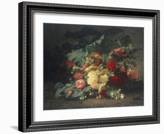 Floral Composition-Jean Baptiste Claude Robie-Framed Giclee Print