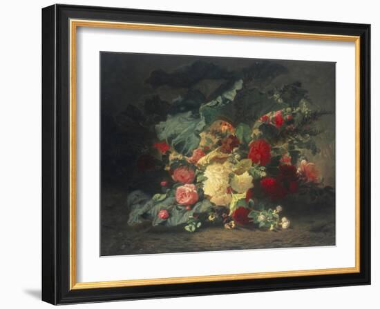 Floral Composition-Jean Baptiste Claude Robie-Framed Giclee Print