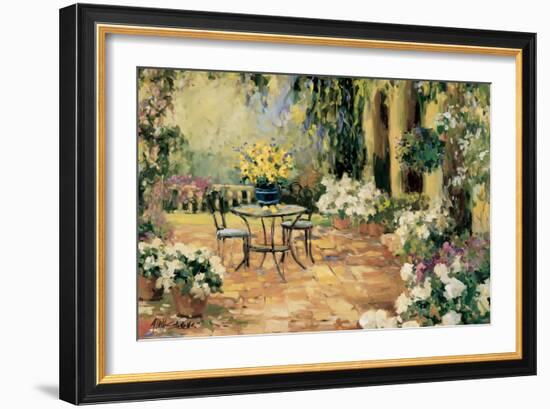 Floral Courtyard-Allayn Stevens-Framed Art Print