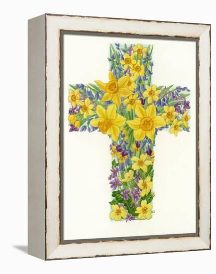 Floral Cross I, 1998-Linda Benton-Framed Premier Image Canvas