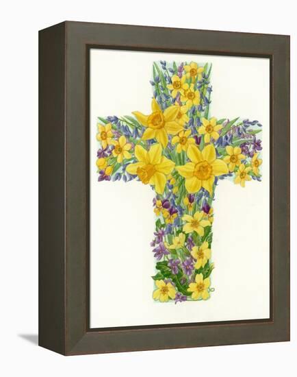 Floral Cross I, 1998-Linda Benton-Framed Premier Image Canvas