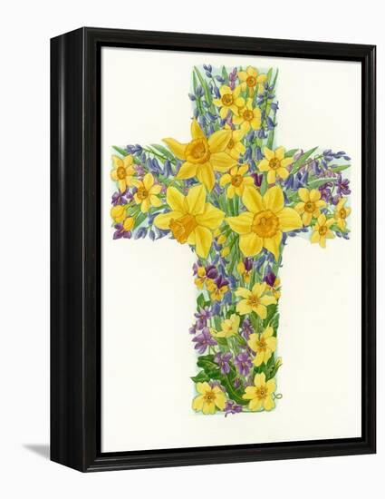 Floral Cross I, 1998-Linda Benton-Framed Premier Image Canvas