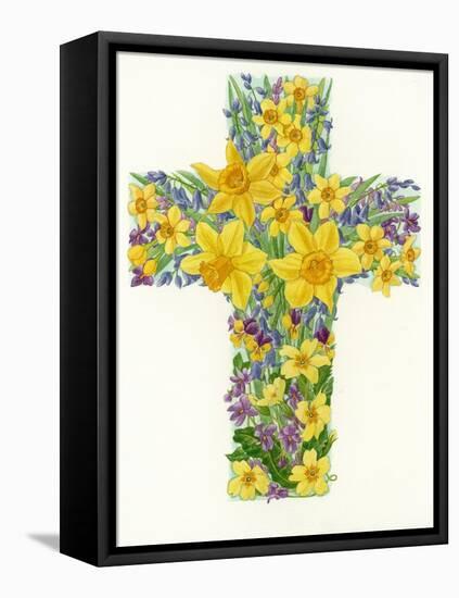 Floral Cross I, 1998-Linda Benton-Framed Premier Image Canvas