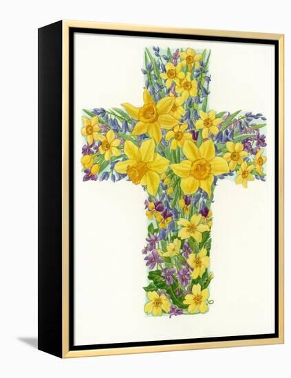 Floral Cross I, 1998-Linda Benton-Framed Premier Image Canvas