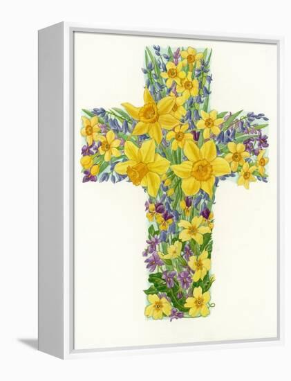 Floral Cross I, 1998-Linda Benton-Framed Premier Image Canvas