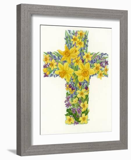 Floral Cross I, 1998-Linda Benton-Framed Giclee Print