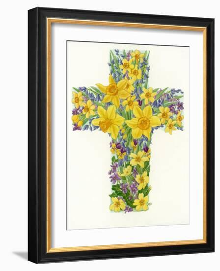 Floral Cross I, 1998-Linda Benton-Framed Giclee Print