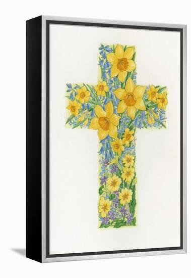 Floral Cross II, 2000-Linda Benton-Framed Premier Image Canvas