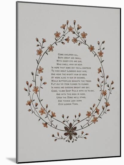 Floral Decoration and a Verse. Illustration From London Town'-Thomas Crane-Mounted Giclee Print