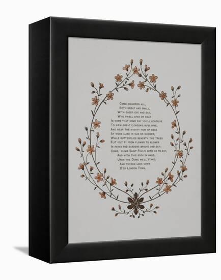 Floral Decoration and a Verse. Illustration From London Town'-Thomas Crane-Framed Premier Image Canvas