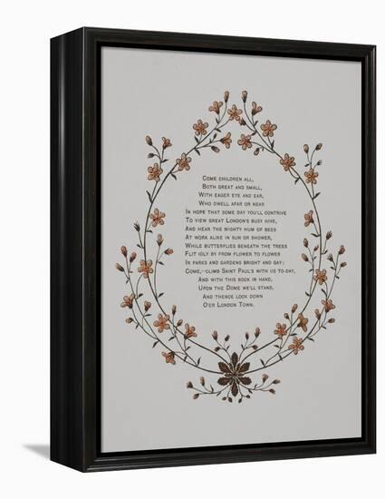 Floral Decoration and a Verse. Illustration From London Town'-Thomas Crane-Framed Premier Image Canvas