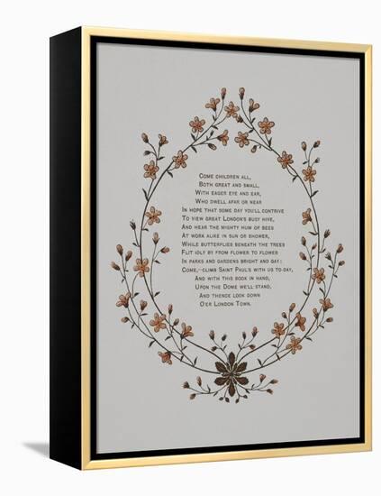 Floral Decoration and a Verse. Illustration From London Town'-Thomas Crane-Framed Premier Image Canvas