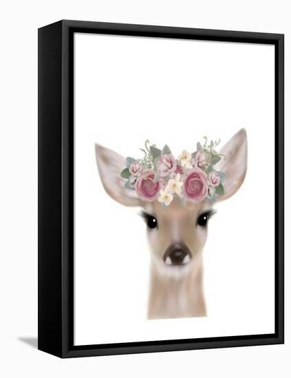 Floral Deer-Leah Straatsma-Framed Stretched Canvas