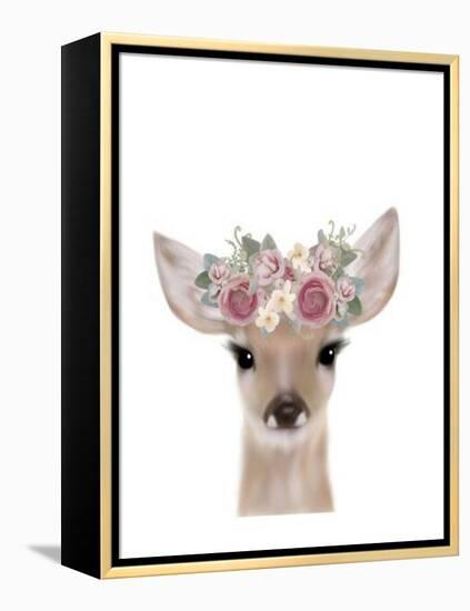 Floral Deer-Leah Straatsma-Framed Stretched Canvas