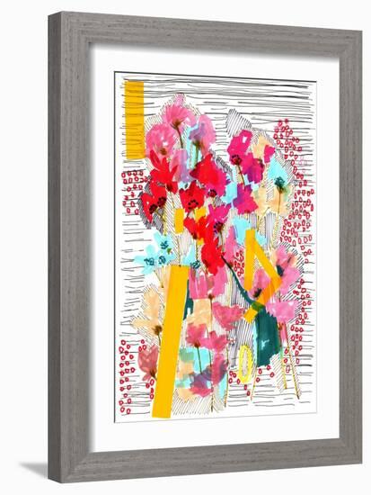 Floral Doodle 3, 2013-Jo Chambers-Framed Giclee Print