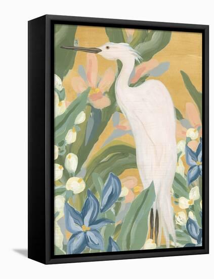 Floral Egret I-June Vess-Framed Stretched Canvas