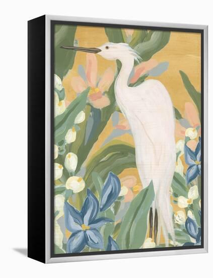 Floral Egret I-June Vess-Framed Stretched Canvas