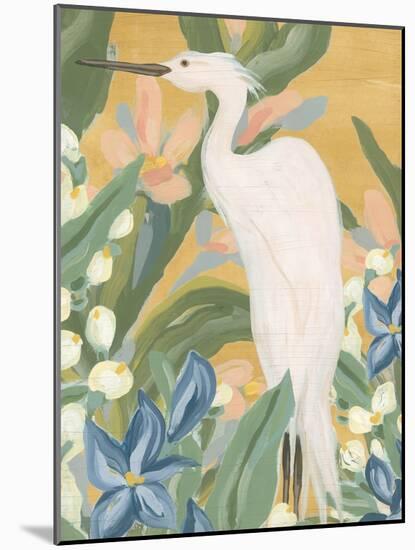 Floral Egret I-June Vess-Mounted Art Print