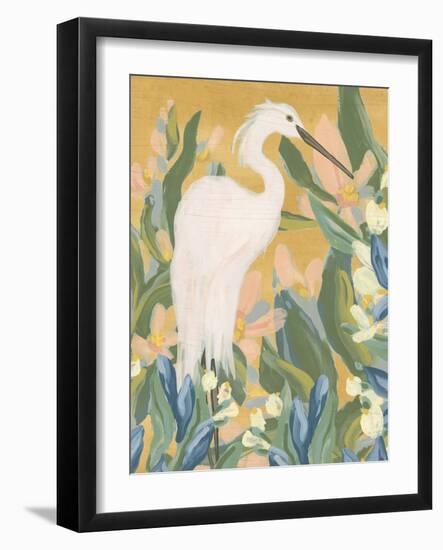 Floral Egret II-June Vess-Framed Art Print