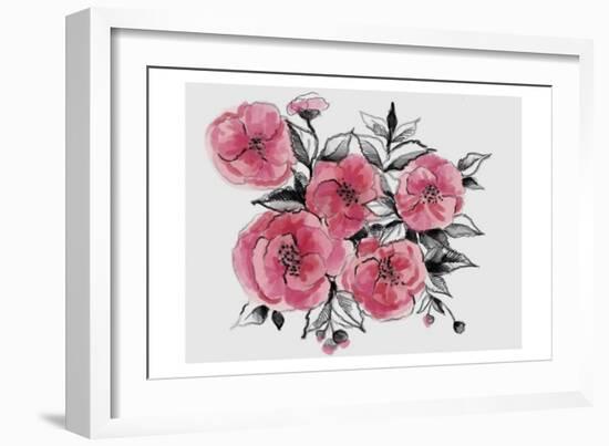 Floral field Two-Boho Hue Studio-Framed Art Print