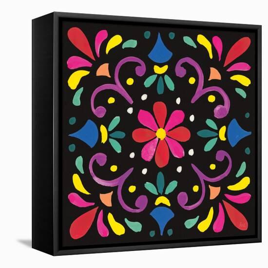 Floral Fiesta Tile III-Laura Marshall-Framed Stretched Canvas