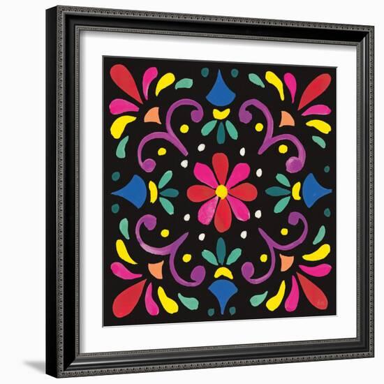 Floral Fiesta Tile III-Laura Marshall-Framed Art Print