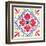 Floral Fiesta White Tile V-Laura Marshall-Framed Art Print