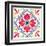 Floral Fiesta White Tile V-Laura Marshall-Framed Art Print