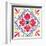 Floral Fiesta White Tile V-Laura Marshall-Framed Art Print