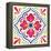 Floral Fiesta White Tile V-Laura Marshall-Framed Stretched Canvas