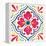 Floral Fiesta White Tile V-Laura Marshall-Framed Stretched Canvas