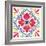 Floral Fiesta White Tile V-Laura Marshall-Framed Art Print